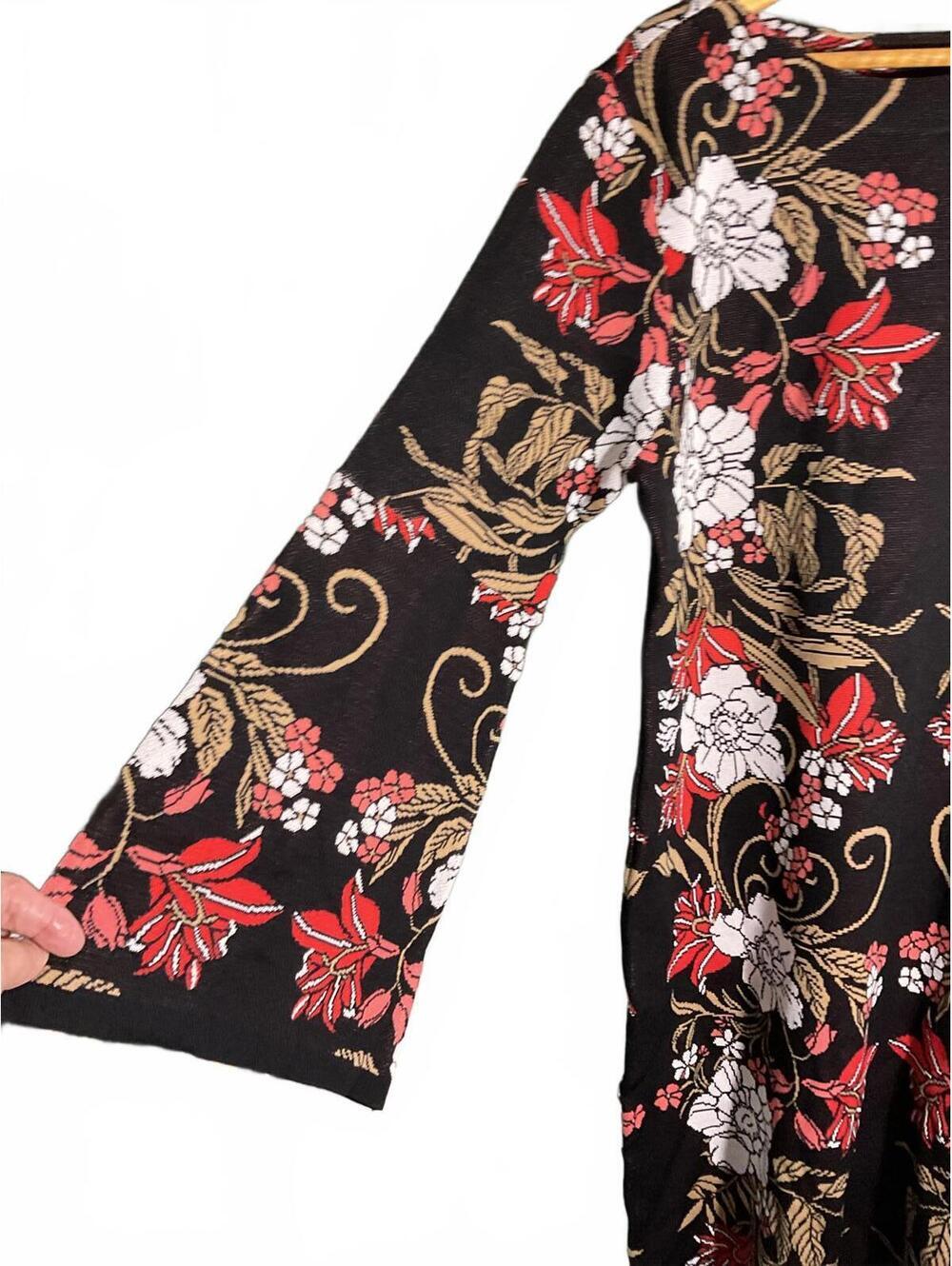 Boston Proper Bell Sleeve Beautiful Floral Sweater Dress XL - Picture 3 of 10